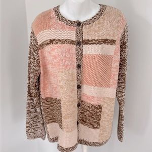 Orvis Patchwork Knit Buttondown Cardigan